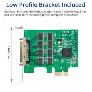 8 Port DB9 Serial RS-232 PCI-e x1 Controller Card with Low Profile Bracket - SY-PEX15067