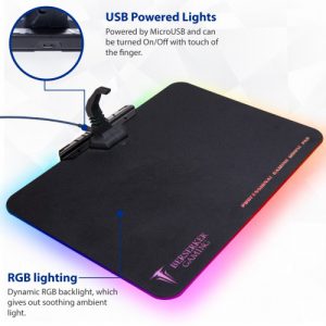 RGB Hard Surface Mouse Pad with Mouse Cable Bungee Management Support - CL-ACC53004