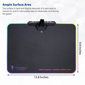 RGB Hard Surface Mouse Pad with Mouse Cable Bungee Management Support - CL-ACC53004