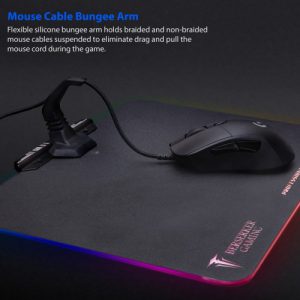 RGB Hard Surface Mouse Pad with Mouse Cable Bungee Management Support - CL-ACC53004