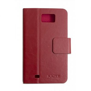 Samsung Galaxy Note 5.3" PU Leather Portfolio Case+Stand, Microfiber Lining Interior, with Screen Protector, Red Color - CL-ACC62049