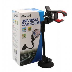 Universal Car Clip Holder for Smartphones, GPS, and MP3/MP4 Player. Adjustable Arm Width. Goose Neck Design with 360-degree Rotation. - CL-ACC62060