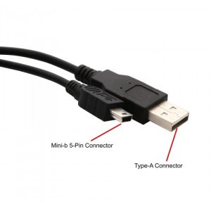 3 ft USB 2.0 A Male to Mini B Male Cable, Black Color - CL-CAB20042