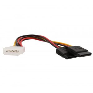 4 Pin Molex Male to Two 15 Pin SATA Power Cable - CL-CAB40021