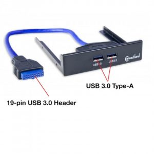 2 Port USB 3.0 3.5" Drive Bay with 19 pin header - CL-HUB20113