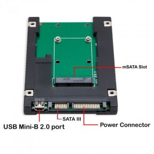 2.5" SATA to mSATA SSD Adapter with USB 2.0 Support - SD-ADA40077