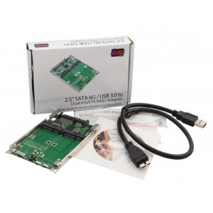 2.5" SATA 6G / USB 3.0 to Dual mSATA RAID Adapter - SD-ADA40107