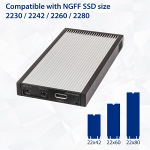 USB 3.1 Type-C to Dual M.2 B-Key SSD RAID External Drive. Support RAID 0, RAID 1, JBOD and Individual Mode - SD-ENC40145