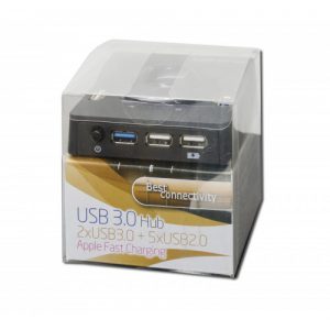 8 Port USB 3.0 and USB 2.0 Hub with One Fast Charging Port - SD-HUB20102