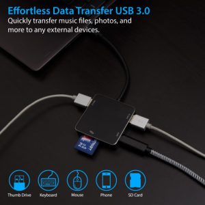 USB 3.1 Gen 1 Type-C Mini USB 3.0 Hub and SD Card Reader - SD-HUB50114