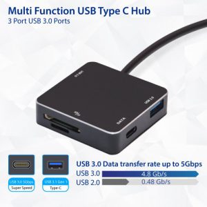 USB 3.1 Gen 1 Type-C Mini USB 3.0 Hub and SD Card Reader - SD-HUB50114