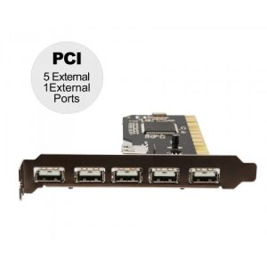 5 External Ports and 1 Internal Shared Port USB 2.0 PCI Card - SD-NECU2-5E1I