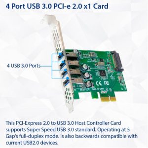 4 Port USB 3.0 PCI-e 2.0 x1 Card - SD-PEX20159