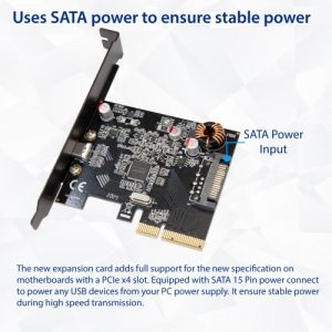 Single Port USB-C 3.2 Gen 2x2 PCI-e Gen 3 x4 Expansion Card