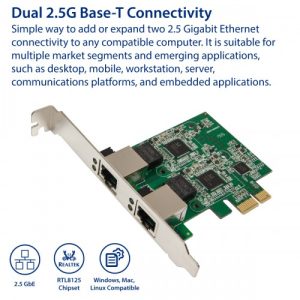 Dual 2.5 Gigabit Ethernet PCI-e x1 Network Card - SD-PEX24066