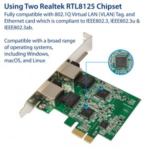 Dual 2.5 Gigabit Ethernet PCI-e x1 Network Card - SD-PEX24066