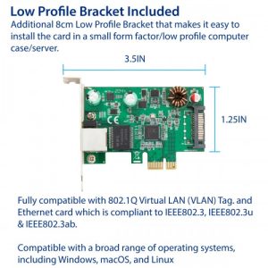 2.5 Gigabit 802.3at POE+ Ethernet PCI-e x1 Network Interface Card