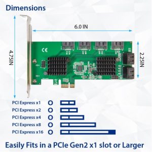 8 Port SATA III to PCIe 3.0 x1 NON-RAID Expansion Card SD-PEX40163