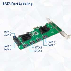 8 Port SATA III to PCIe 3.0 x1 NON-RAID Expansion Card SD-PEX40163