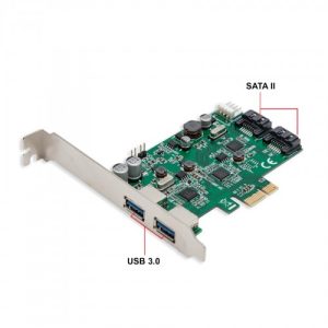 2 Port USB 3.0 and 2 Port SATA III PCI-e 2.0 x1 Card - SD-PEX50063