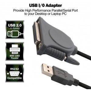 USB 2.0 to Parallel DB25 Port Adapter Cable - SD-USB-DB25