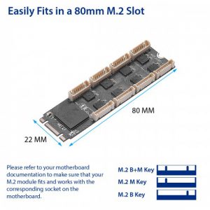 8 Port RS-232 DB9 Serial M.2 B+M Key Controller Card