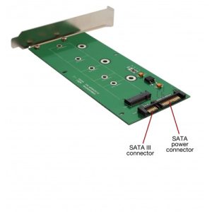 M.2 NGFF to SATA III PCI Bracket Card with Full and Low Profile BracketsM.2 B or B+ M key up to 110 mm to 2.5" SATA III Card with Full and Low Profile Brackets - SI-ADA40084