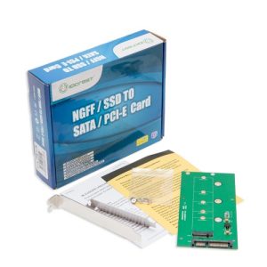 M.2 NGFF to SATA III PCI Bracket Card with Full and Low Profile BracketsM.2 B or B+ M key up to 110 mm to 2.5" SATA III Card with Full and Low Profile Brackets - SI-ADA40084