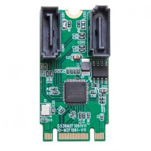 M.2 B+M Key 22x42 PCIe To 2 Port SATA III RAID Adapter Card - SI-ADA40126