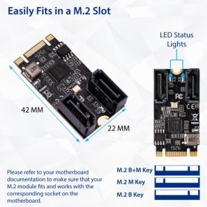 2 Port SATA III 6Gb/s M.2 22x42 Controller Card - SI-ADA40149