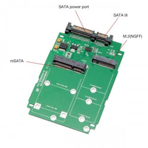 PCI mounted M.2 B-Key or mSATA SSD to SATA III Adapter Card - SI-ADA50067