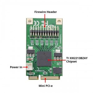 FireWire 800 IEEE1394b 2 Port and 400 IEEE1394a 1 Port to Mini PCIe Controller Card - SI-MPE30018