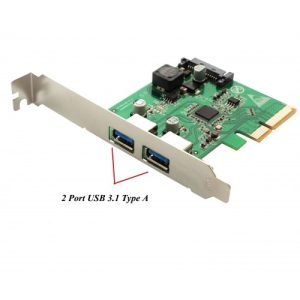 2 Port USB 3.1 Type A PCI-e 2.0 x4 Controller Card - SI-PEX20174