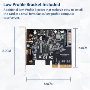 USB-C 3.2 Gen 2x2 + 20W QC Port PCI-e Gen 3 x4 Expansion Card