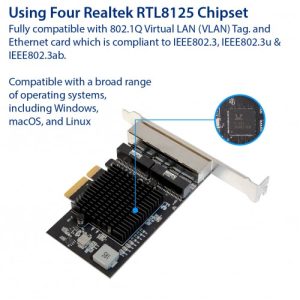 Quad 2.5 Gigabit PCI-e  x4 Ethernet Network Card