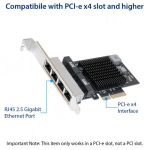 Quad 2.5 Gigabit PCI-e  x4 Ethernet Network Card