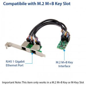 Dual Port Gigabit Ethernet M.2 (B & M-Key) Modules PCIe interface