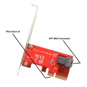 U.2 - MiniSAS to PCI-e 3.0 x4 2.5" NVME SFF-8639 Adapter Card - SI-PEX40119