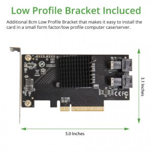 U.2 Ports to PCIe 3.0 x8 Bifurcation Riser Controller - Support Non-BiFurcation Motherboard - SI-PEX40151