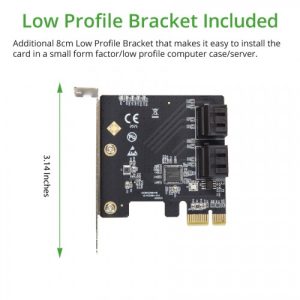 4 Port SATA III PCI-e 3.0 x1 Card Non-Raid with Low Profile Bracket - SI-PEX40156