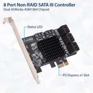 8 Port SATA III to PCIe 3.0 x1 NON-RAID Expansion Card SI-PEX40165