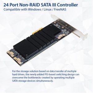 24 Port SATA III to PCIe 3.0 x4 NON-RAID Expansion Card