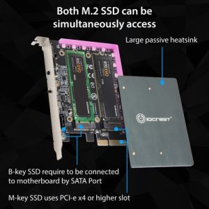 M.2 M-key and M.2 B-key SSD RGB Adapter Card with Heatsink 12V ARGB PIN - SI-RGB40143