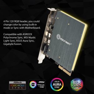 M.2 M-key and M.2 B-key SSD RGB Adapter Card with Heatsink 12V ARGB PIN - SI-RGB40143