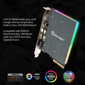 M.2 M-key and M.2 B-key SSD RGB Adapter Card with Heatsink 5V ARGB PIN - SI-RGB40147