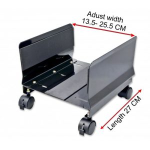 Steel PC Stand for ATX Case with Adj. Width and 4 Caster wheels - SY-ACC65063