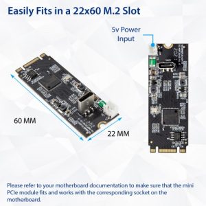 USB 3.2 Gen 2 (10 Gbps) 1-Port Type-C M.2 22x60 B+M key Controller Card - SY-ADA20232