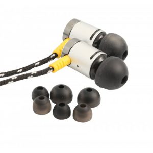 Art of Sound In-Ear Ear Bud Headphone with Strong Woven Cable Cords and In-Line Mic - SY-AUD63102