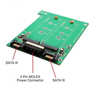 3.5" mount Dual M.2 SSD Slot to two SATA Port Adapter - SY-ADA40088