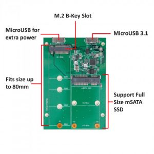 USB 3.1 to M.2/mSATA SSD Adapter - SY-ADA50088